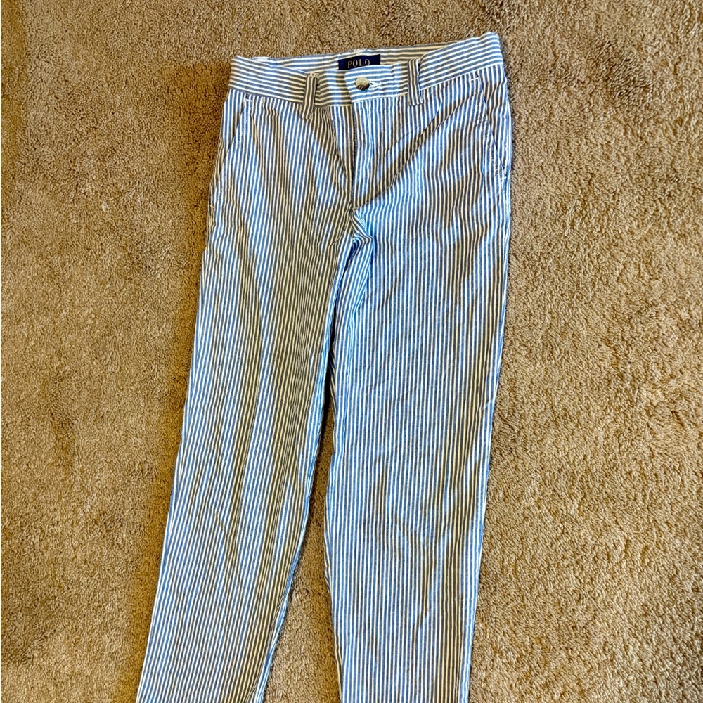 Polo by Ralph Lauren Navy and White Striped Trousers
